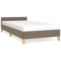 Bedframe met hoofdeinde zonder matras 90x190 cm stof taupe - thumbnail