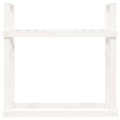 Haardhoutrek 110x35x108,5 cm massief grenenhout wit