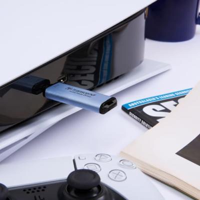 Transcend ts2tesd300c esd300c external ssd, 2 tb, usb type-c, 10 gbps, 1050/ 950 mb/s, blue