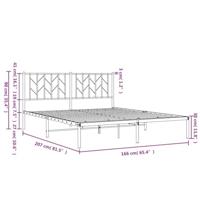 Bedframe met hoofdbord metaal wit 160x200 cm - thumbnail