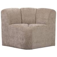 WOOOD Eetkamerbank 'Mojo' Geweven Rib, Hoek, kleur Donker Zand - thumbnail