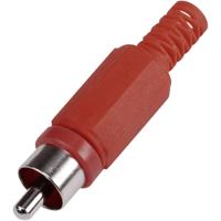 TRU COMPONENTS 1567394 Cinch-connector Stekker, recht Aantal polen: 2 Rood 1 stuk(s) - thumbnail