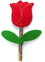 Beeztees kattenspeelgoed catnip en matatabi roos 12x4x2cm bruin/rood - thumbnail