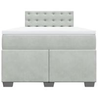 Boxspring met matras fluweel lichtgrijs 120x200 cm - thumbnail