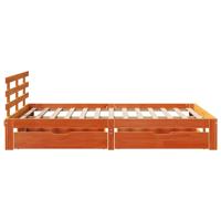 Bedframe met lades massief grenenhout wasbruin 150x200 cm - thumbnail