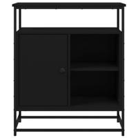 Dressoir 69x35x80 cm bewerkt hout zwart - thumbnail