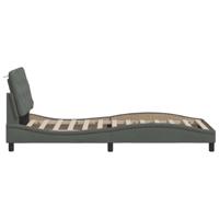 Bedframe met LED zonder matras 90x190 cm stof donkergrijs - thumbnail