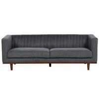 Beliani - SKAULE - Driezitsbank - Donkergrijs - Polyester - thumbnail