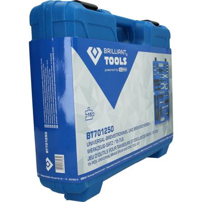 Brilliant Tools BT701250 Universele remtrommel en gereedschapset voor remschijven, 15-delig Brilliant Tools BT701250 Universele remtrommel en gereedschapset voor remschijven, 15-delig