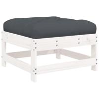 7-delige Loungeset met kussens massief hout wit - thumbnail