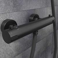 Thermostatische Douchekraan Schutte London Eco HOH 12 cm Mat Zwart - thumbnail