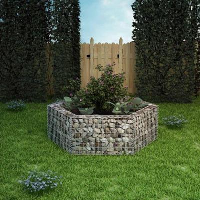 VidaXL Gabion plantenbak verhoogd zeshoekig 160x140x50 cm