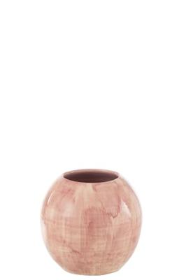 J-Line bloempot Handgeschilderd - keramiek - roze - medium - Ø 24 cm