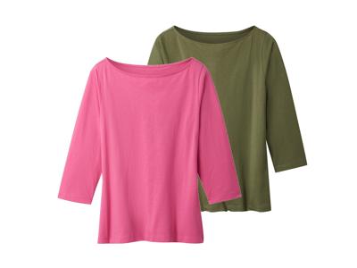 esmara Set van 2 dames tops (Groen/roze, M (40/42)) esmara Set van 2 dames tops (Groen/roze, M (40/42))