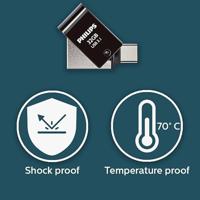USB-stick 3.1 Philips USB-C 2-in-1 Midnight Black 32GB - thumbnail