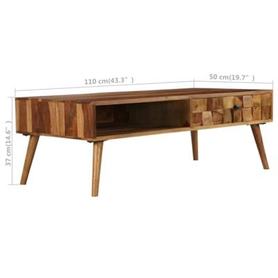 Salontafel 110x50x37 cm sheeshamhout met honing afwerking