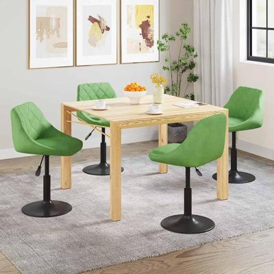 Eetkamerstoelen draaibaar 4 st fluweel lichtgroen