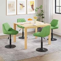 Eetkamerstoelen draaibaar 4 st fluweel lichtgroen - thumbnail