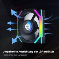 Lian Li Lian Li UNI FAN SL Wireless LCD Lüfter, ARGB, PWM, 3er-Pack inkl. Controller PC-ventilator Zwart (b x h x d) 120 x 124.5 x 28 mm - thumbnail