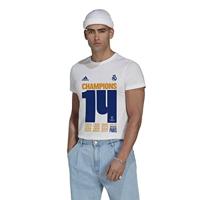 Heren Voetbal T-shirt met Korte Mouwen Adidas Real Madrid Champions 2022 - Maat: L - thumbnail