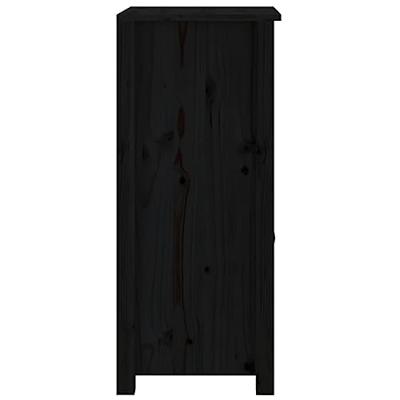 Dressoirs 2 st 40x35x80 cm massief grenenhout zwart