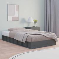 Bedframe massief hout grijs 75x190 cm - thumbnail