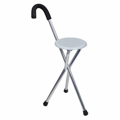 Wandelstok met uitklapbaar zitje | aluminium | Chroom / Zilvergrijs | VP159A