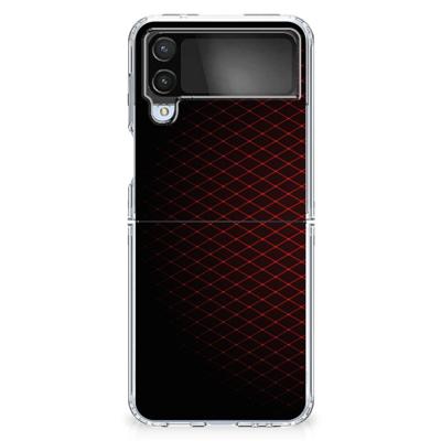 Samsung Galaxy Z Flip 4 | TPU bumper | Geruit Rood Samsung Galaxy Z Flip 4 | TPU bumper | Geruit Rood