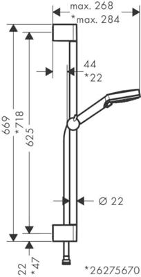 Doucheset HansGrohe Vernis Blend Met Glijstang 65 cm Chroom Doucheset HansGrohe Vernis Blend Met Glijstang 65 cm Chroom