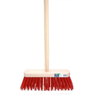 MM Eurotool Bezem fsc 29cm kunstvezel rood mm met steel 120cm aktie