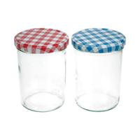 Jampotten 440 ml 6 Stuks Glas/Transparant/Rood/Blauw - thumbnail