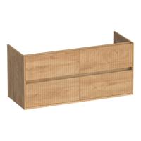 Brauer Adore Wavy - Onderkast - 120 cm - met 4 Softclose Lades Greeploos en 2 Sifon Uitsparingen - Forest Tan - thumbnail