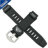 Horlogeband Casio PAW-2000-1 / 10332894 Rubber Zwart 18mm - thumbnail