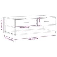 Salontafel 100x50x35 cm bewerkt hout en metaal grijs sonoma - thumbnail