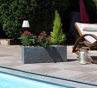 Eda Jardiniere Volcania'Up 57 L - Imitatie Stone Decor - 79,5 x 29,5 x 29,5 cm - Anthracietgrijs - thumbnail