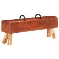 Bankje turnbok met handvatten echt geitenleer - thumbnail