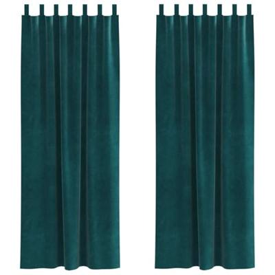 VidaXL Verduisterende gordijnen 2 pcs donkergroen 140 x 245 cm fluweel VidaXL Verduisterende gordijnen 2 pcs donkergroen 140 x 245 cm fluweel