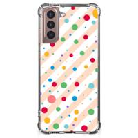 Samsung Galaxy S21 Plus Doorzichtige Silicone Hoesje Dots - thumbnail