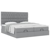 Ottoman bed met matrassen 160x200cm stof lichtgrijs - thumbnail