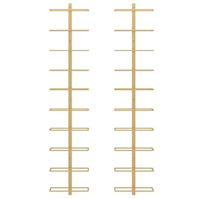 Wijnrekken 2 st voor 10 flessen wandmontage metaal goudkleurig Wijnrekken 2 st voor 10 flessen wandmontage metaal goudkleurig