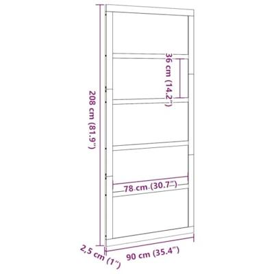 Schuifdeur Bruin 90 x 210 cm Massief grenenhout