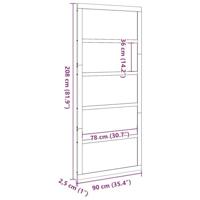 Schuifdeur Wit 90 x 208 cm Massief grenenhout - thumbnail