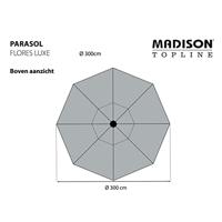 Madison parasol flores luxe rond 300 cm grijs - thumbnail