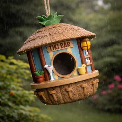 Tiki Bar Vogelhuisje - Weerbestendig - 19x17x17 cm