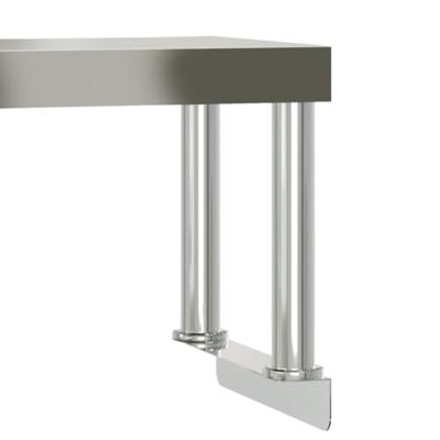 VidaXL Keukenwerktafel met bovenschap 110x55x120 cm roestvrij staal