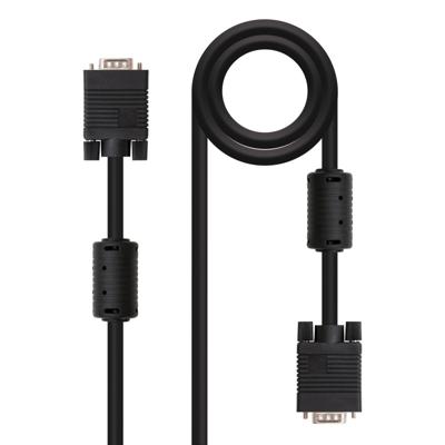 NanoCable 10.15.0101 - SVGA-kabel met ferriet, mannelijk op mannelijk, zwart, 1 m