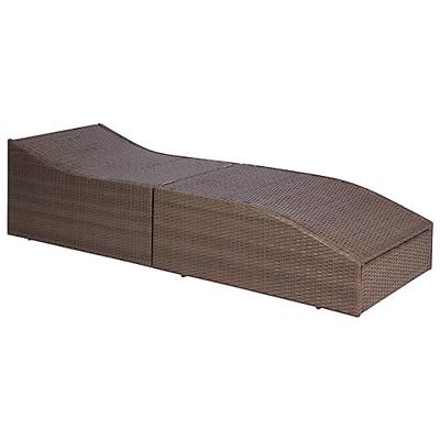 Ligbed met kussen poly rattan bruin Ligbed met kussen poly rattan bruin