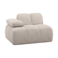 Woood Mojo 1-zits bank arm links ribstof Ecru - thumbnail