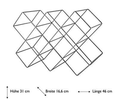 ECHTWERK Keukenaccessoires (Wijnrek voor 8 flessen, Zwart)