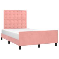 Bedframe zonder matras 120x190 cm fluweel roze - thumbnail